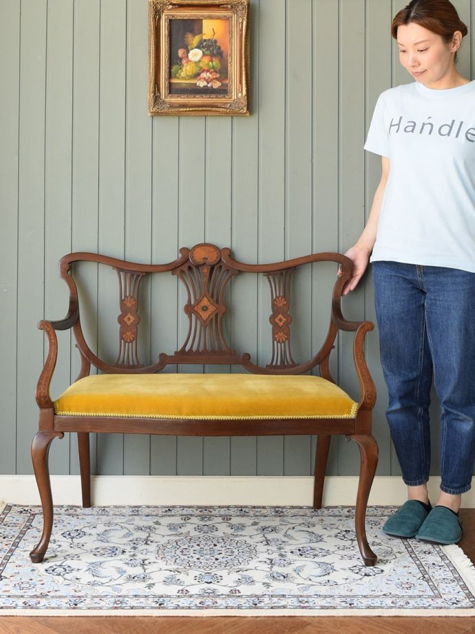 英国アンティークの椅子、セティ