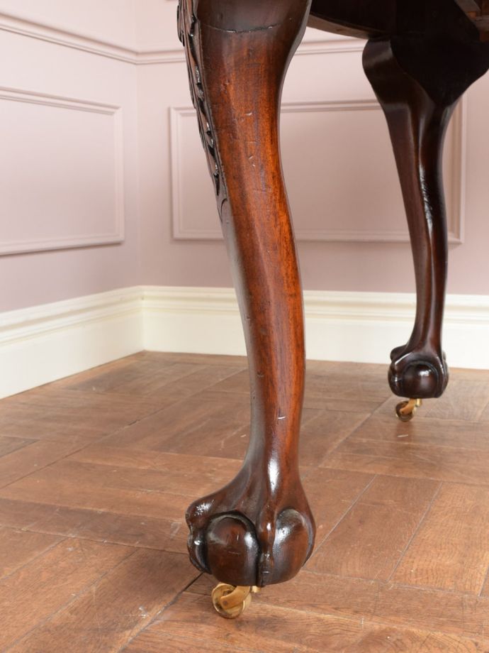 英国 イギリス アンティーク クイーンアン様式 レザートップ センターテーブル 英国 イギリス アンティーク クイーンアン様式 レザートップ センター