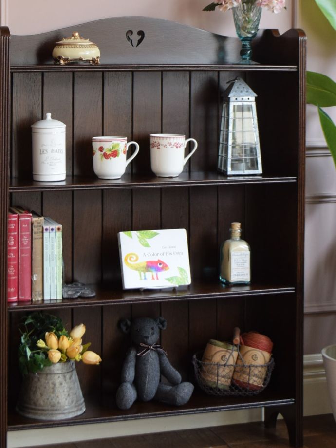 イギリスアンティークのおしゃれな本棚、アンティークのブックケース(i