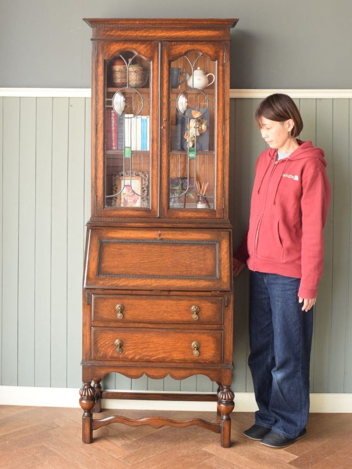 アンティークのビューローブックケース