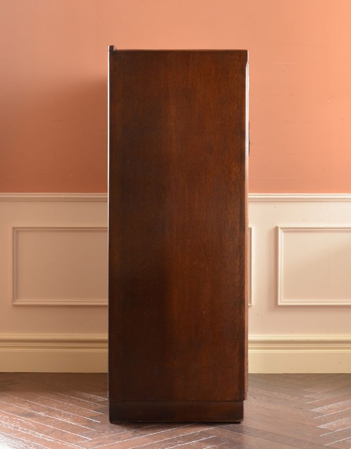 アンティークのキャビネット アンティーク家具 お洒落のための英国のアンティーク家具、どこにでも置けるスモールローブ。横から見るとスッキリしています。(j-1593-f)