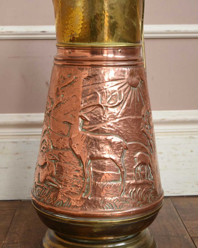 アンティーク 真鍮の雑貨　アンティーク雑貨　真鍮と銅製のアンティーク　コールボックス　炭入れポット。アンティークでしか見つからない貴重なアイテムです。(j-175-z)