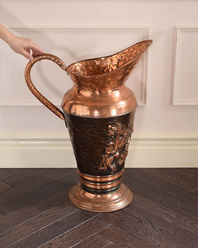 アンティークのコールバケツ、おしゃれな銅製のコールバケツ（炭入れ