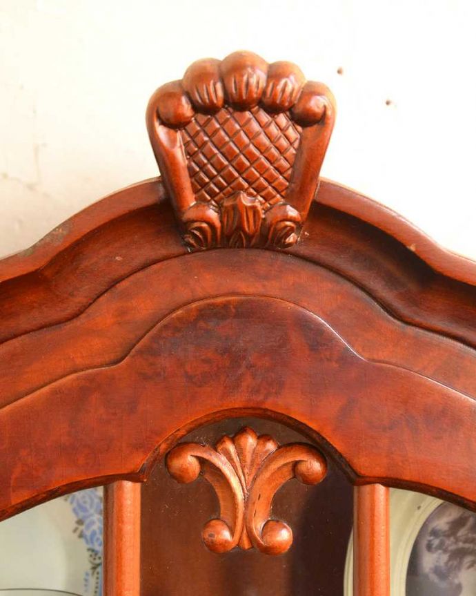 小さなガラス扉の鍵付きミニキャビネット、フランスから到着した