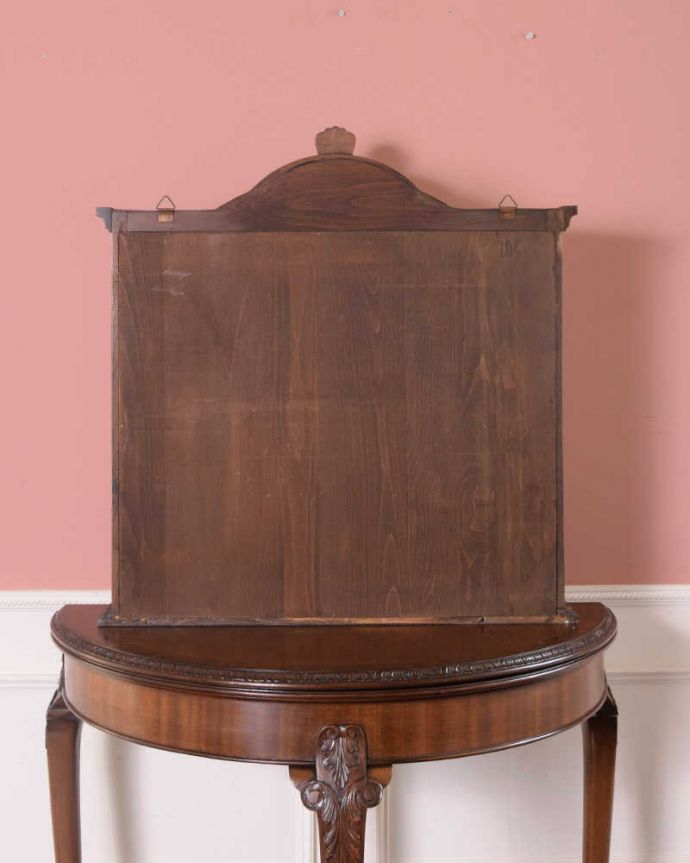 アンティークのキャビネット　アンティーク家具　アンティークの小さなガラス扉のキャビネット、フランスから届いた壁付け家具。後ろ姿も見て下さい。(j-2484-f)