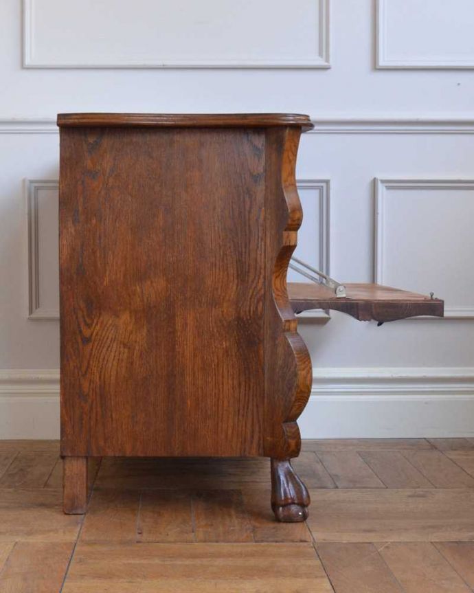 アンティークのチェスト　アンティーク家具　フランスのアンティーク家具、大活躍してくれる珍しいチェスト＆キャビネット。横から見てもステキ横から見るとこんな感じ。(j-2498-f)