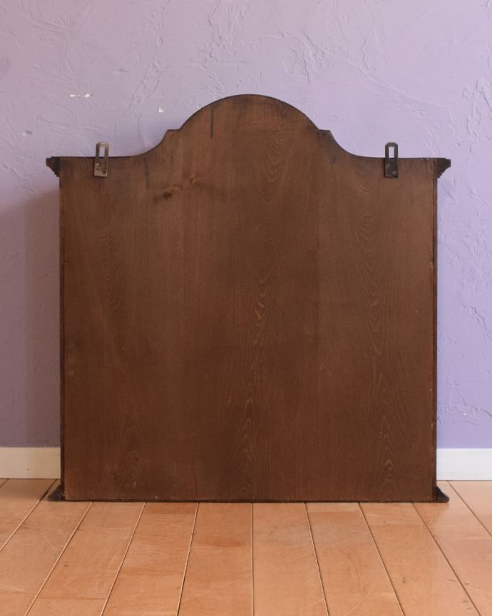 アンティークのキャビネット アンティーク家具 小さなアンティークの家具、フランスから届いたガラス扉のウォールキャビネット。後ろ姿も見て下さい。(j-2687-f)