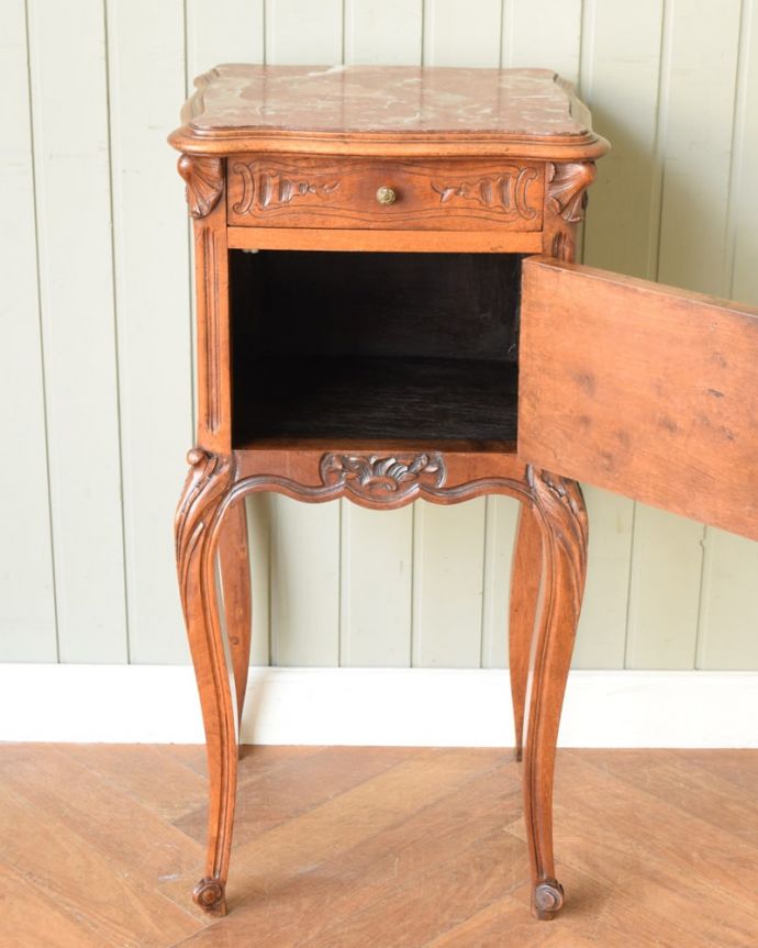 アンティークのサイドキャビネット、長い猫脚のフランスキャビネット(j