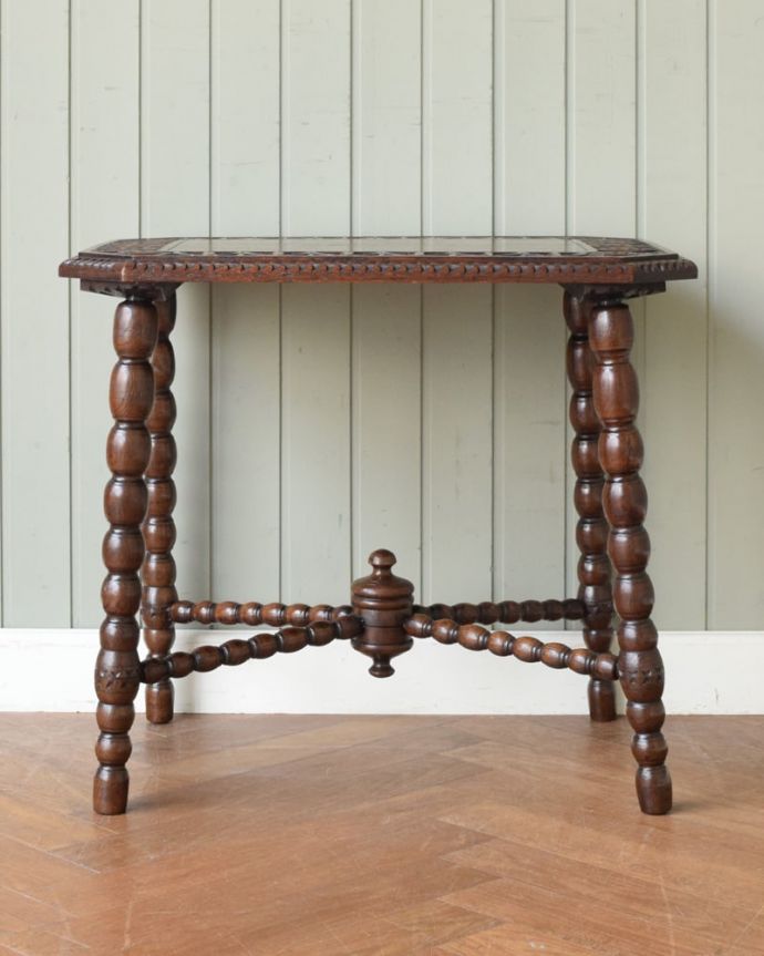 アンティークのテーブル アンティーク家具 オケージョナルテーブル しっかり修復しました。(j-2701-f)