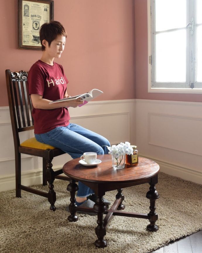 アンティークのテーブル　アンティーク家具　オケージョナルテーブル　英国スタイルのダイニングテーブル重厚な雰囲気のバルボスレッグのリフェクトリテーブル。(j-2720-f)