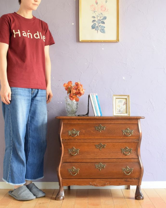 アンティークのチェスト アンティーク家具 コモード 美しい曲線美がフランスらしいんです。(j-2723-f)