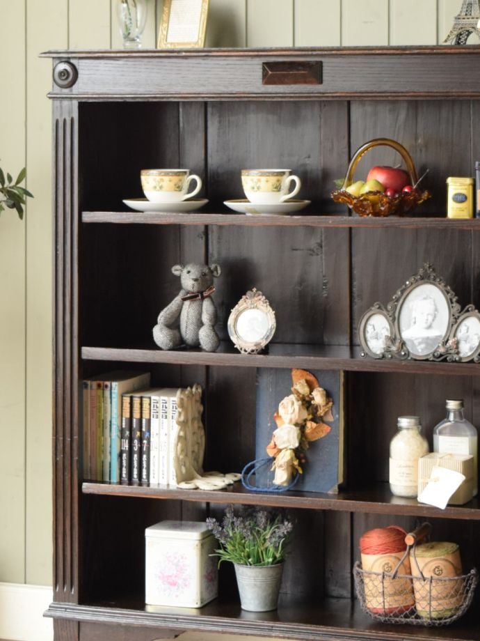 アンティークのおしゃれなブックシェルフ、オーク材のカッコいい