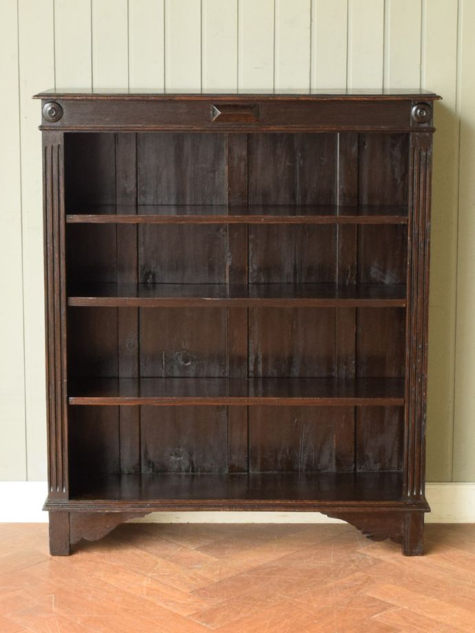 ¥35000→値下げ 英国アンティーク 木製 ブックシェルフ 本棚収納 ラック 英国アンティーク木製ブックシェルフ/本棚/食器棚/飾り棚/収納ラック89-246