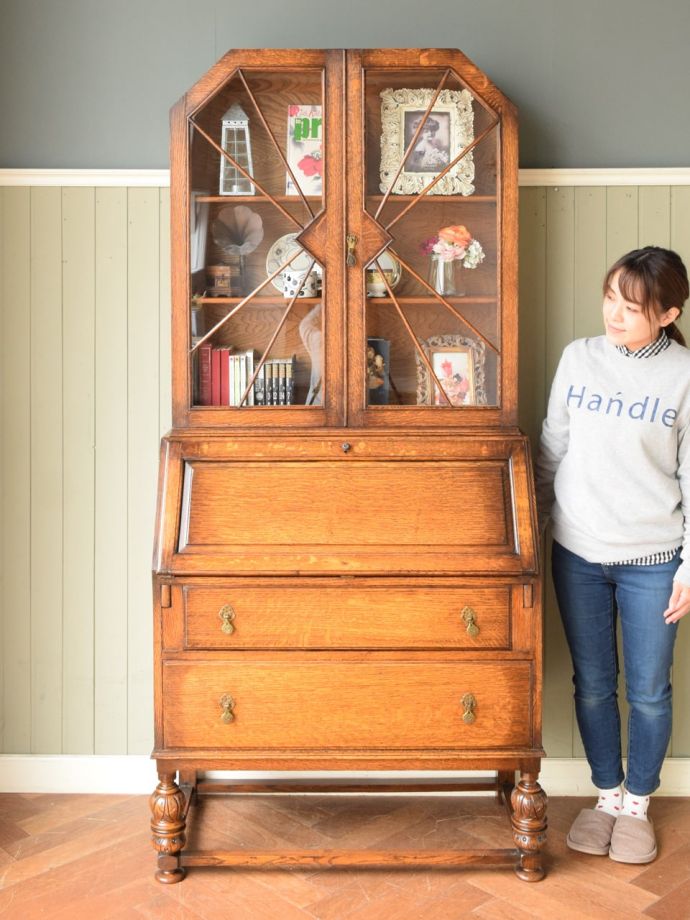 アンティークのビューローブックケース