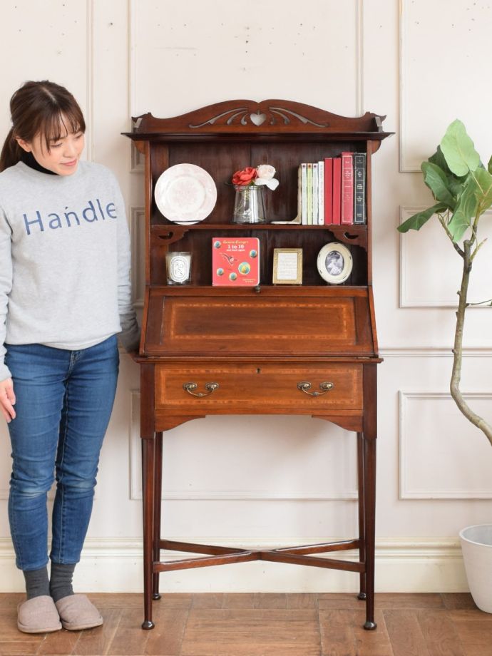 アンティークのビューローブックケース