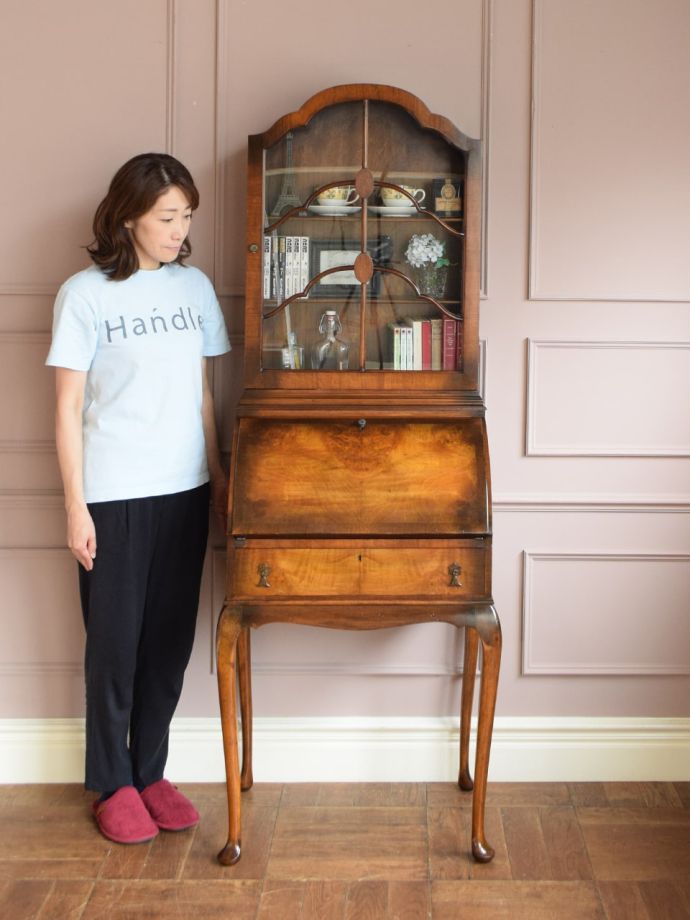 アンティークのビューローブックケース