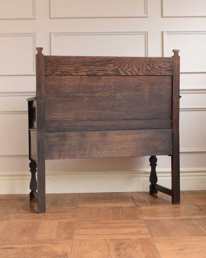 セティ・ソファ・ベンチ　アンティーク チェア　とってもめずらしいアンティークの椅子、イギリスの引き出し付きベンチ。後ろ姿も見て下さい。(j-669-c)