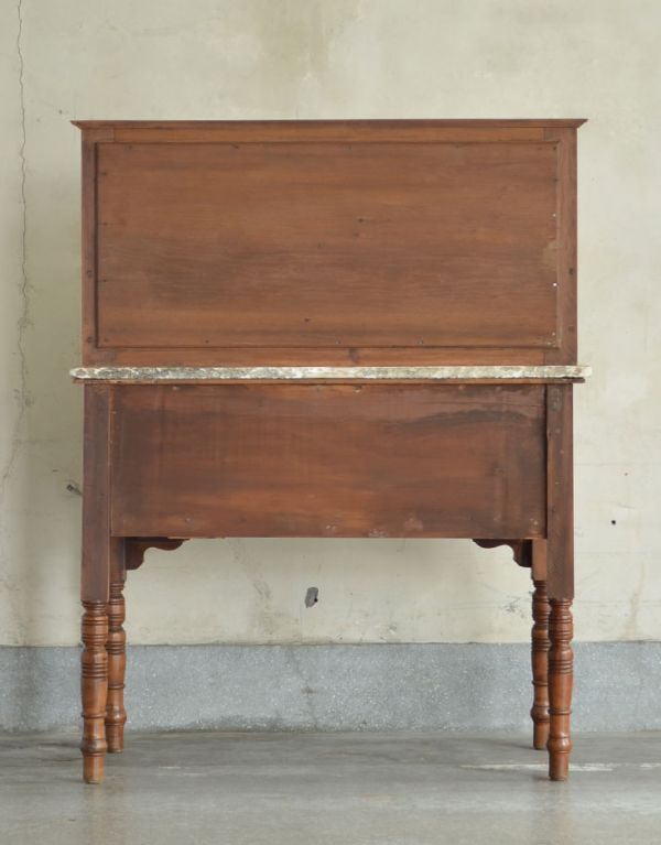 サイドボード　アンティーク家具　タイルと大理石の美しいコラボレーション、英国アンティークのウォッシュスタンド。きちんとメンテナンスしているので、裏側もキレイな状態です。(k-1065-f)