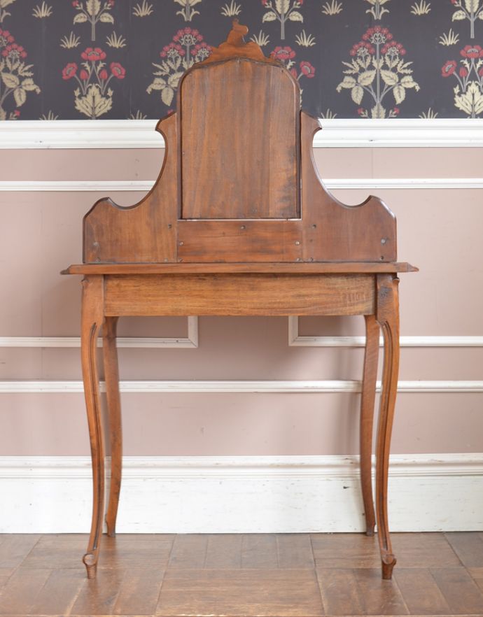 アンティークのドレッサー　アンティーク家具　フランスのアンティーク家具、大理石天板のドレッシングテーブル（ドレッサー）。きちんとメンテナンスしてあるので、裏側もキレイです。(k-1295-f)