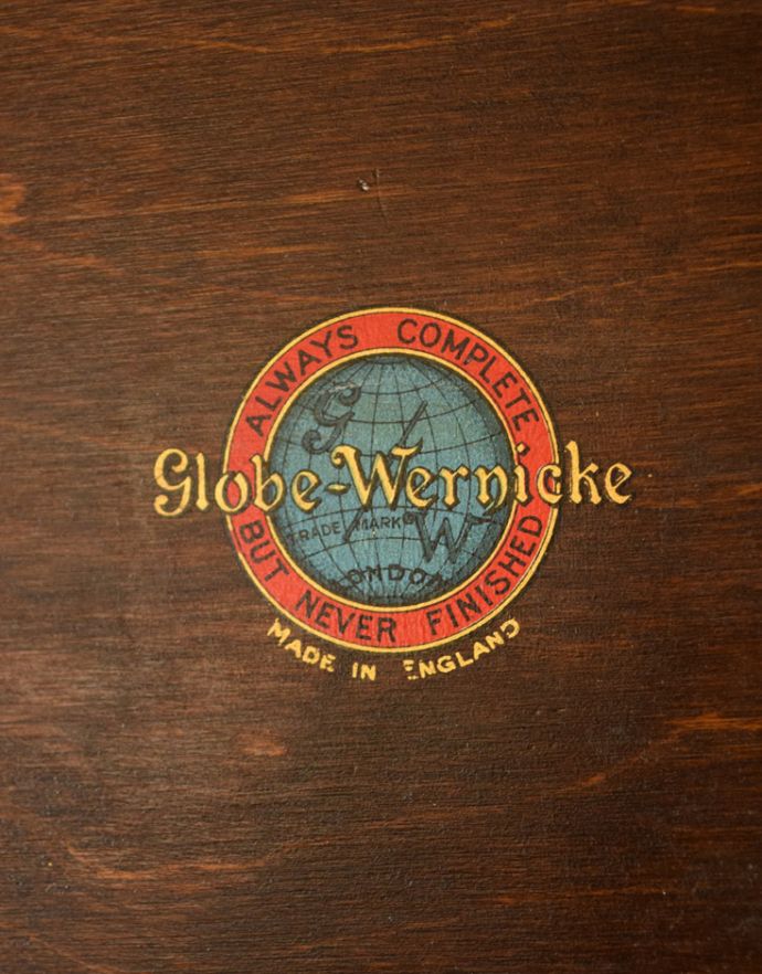 アンティークのキャビネット アンティーク家具 グローブ・ヴェルニッケ社の英国アンティーク家具、スタッキングブックケース(本棚)。グローブ・ヴェルニッケ(The Globe Wernicke)社のロゴが付いています。(k-1352-f)