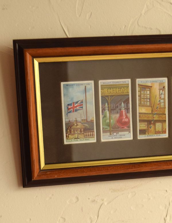 アンティーク雑貨　イギリスのアンティーク雑貨、コレクターズアイテムのシガレットカード（アートフレーム）。アンティークでしか見つからないレアなアイテムです。(k-1428-z)