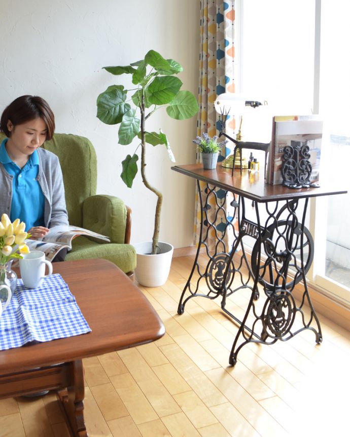 シンガーミシン脚、ミシン脚、アイアンミシン脚、テーブル脚 ファンにはたまらない！SINGERのミシン台、アイアン脚がオシャレな