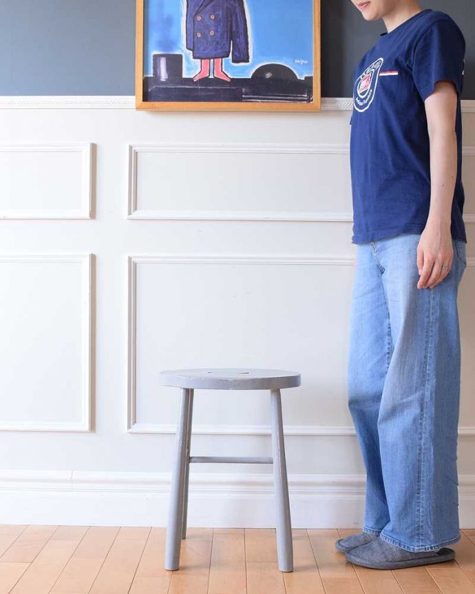 スツール・オットマン アンティーク チェア イギリスから連れて帰ってきたペイント仕上げのアンティークスツール。気軽に使えるから、みんなに人気!背もたれがないスツールは気軽にどんな場所でも使えるから人気モノです。(k-1539-c-1)