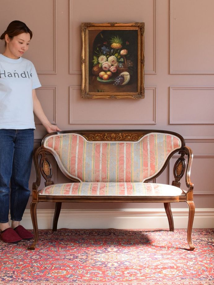 英国アンティークの椅子、セティ