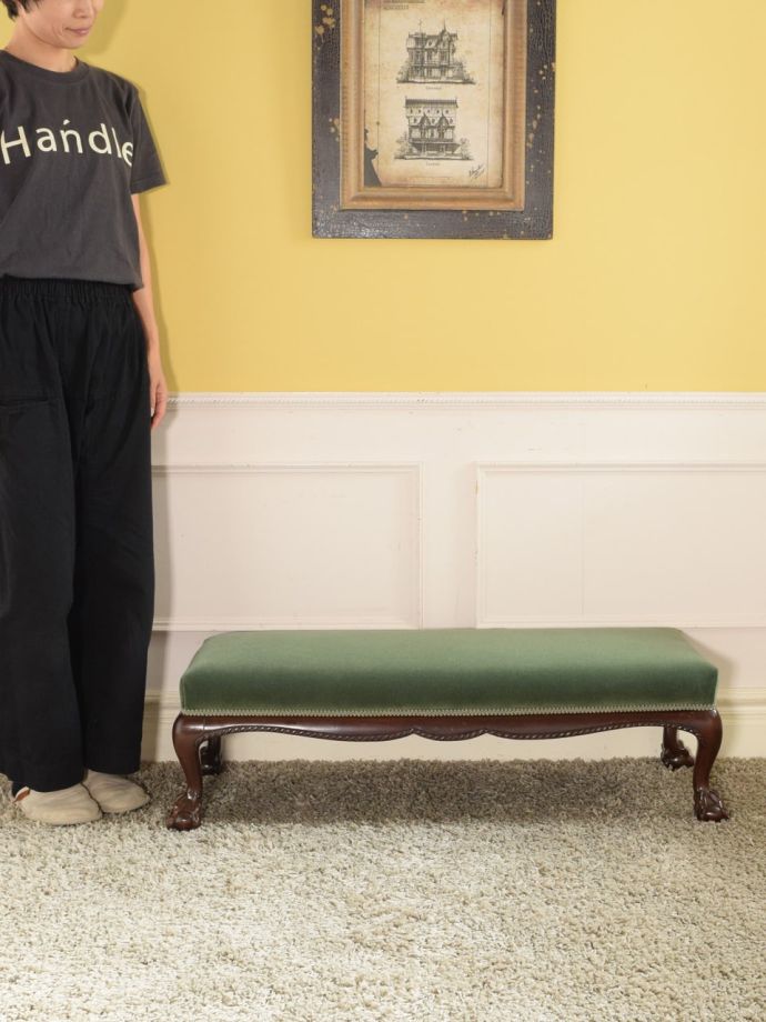 アンティークのベンチスツール