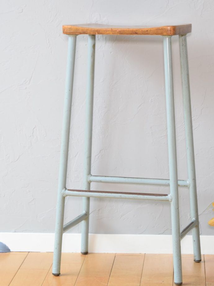 英国ビンテージのおしゃれなスツール、カッコいいハイスツール(k-1877