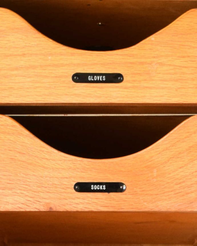 ワードローブ アンティーク家具 とってもめずらしい船旅で使われていたアンティークのコンパクトム。棚にタグがあります。(k-1901-f)