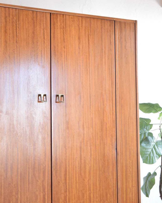 G-PLAN(Gプラン)　アンティーク家具　G-PLANから初登場！とってもめずらしいヴィンテージのワードローブ（２枚扉）。アンティークらしい木目が魅力シンプルなデザインだからこそ木目の美しさが際立ちます。(k-1952-f)