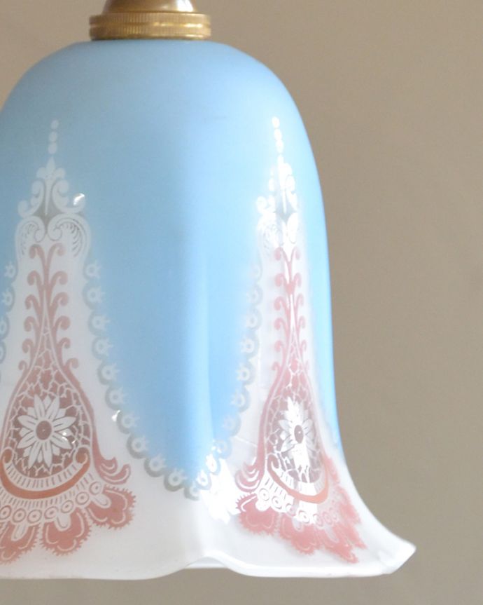 ペンダントライト　照明・ライティング　パステルカラーが可愛いアンティークペンダントライト（コード・シャンデリア電球・ギャラリーなし）。。(k-2032-z)
