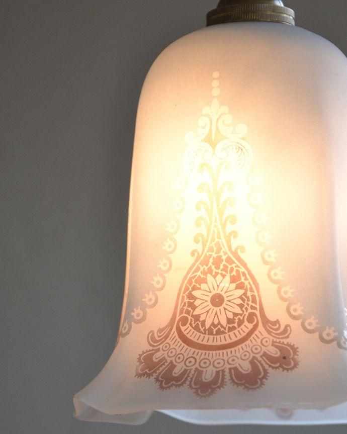 ペンダントライト　照明・ライティング　パステルカラーが可愛いアンティークペンダントライト（コード・シャンデリア電球・ギャラリーなし）。。(k-2032-z)