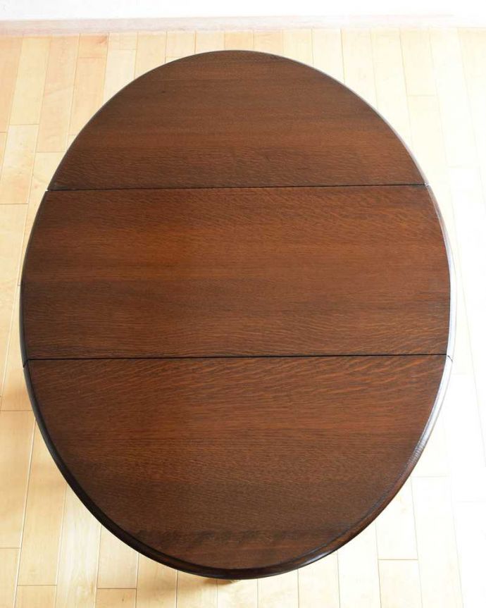 アンティークのテーブル　アンティーク家具　英国らしいアンティーク家具、スモールサイズの伸張式のゲートレッグテーブル。天板の修復には自信があります。(k-2033-f)