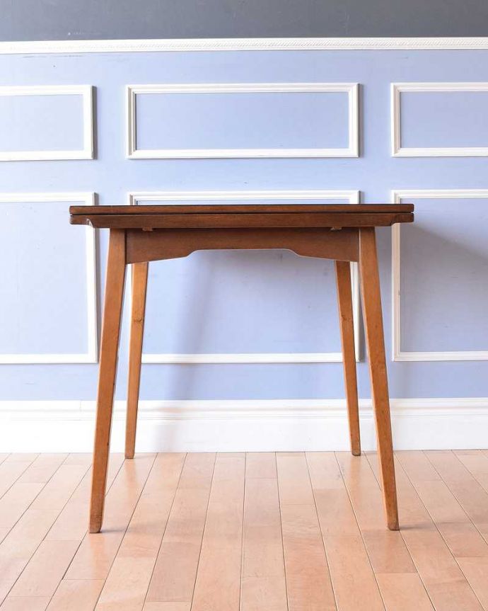 G-PLAN(Gプラン)　アンティーク家具　G-planのドローリーフテーブル、ヴィンテージの北欧家具。こちら側から見ても･･･360度、どこから見てもスッキリとしてキレイです。(k-2040-f)