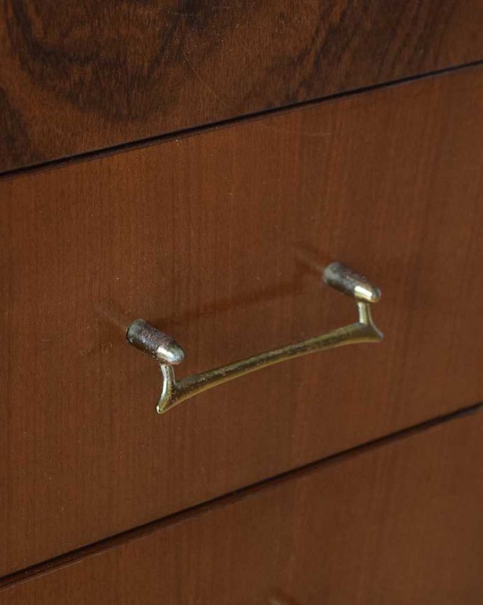 ビューロー　アンティーク家具　ブラックの脚がカッコイイ、イギリスで見つけたヴィンテージビューロー。取っ手もデザインの一部です。(k-2076-f)