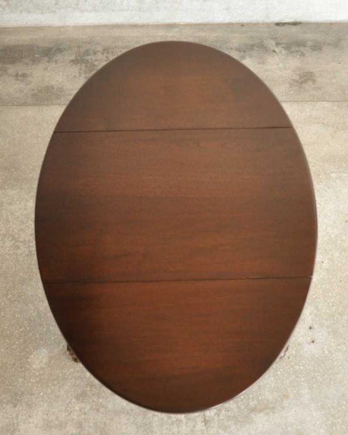 アンティークのテーブル　アンティーク家具　優雅な脚のアンティークバタフライテーブル（伸張式）。天板の修復には自信があります。(k-2118-f)