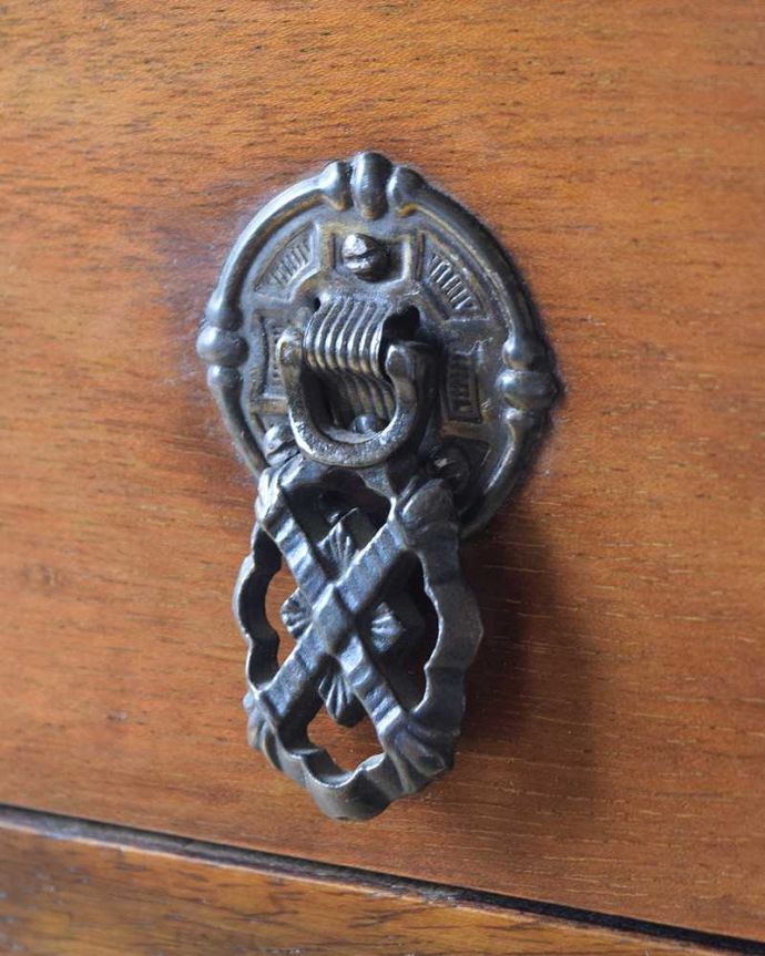 ビューロー　アンティーク家具　英国のアンティーク収納家具、クロウ＆ボウルの気品溢れるビューローブックケース。開けるたびに、ワクワクしちゃう。(k-2195-f)