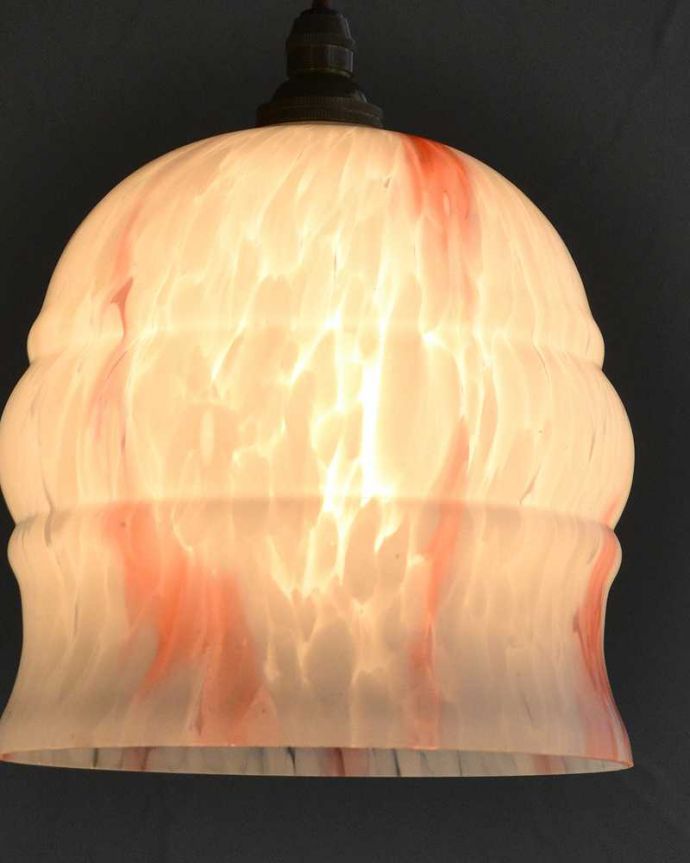 ペンダントライト　照明・ライティング　キャンディのようなマーブル、アンティークシェードペンダントライト（コード・シャンデリア電球・ギャラリーなし）。。(k-2202-z)