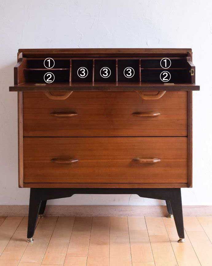 G-PLAN(Gプラン)　アンティーク家具　寝室で使えるヴィンテージ家具、G-planのビューロー （Tola＆Blackシリーズ） 。見た目だけじゃなく収納力もバッチリの実力派ご希望の方にはさらにスッキリ収納できるようコード配線用の穴あけ加工を施してからお届けします（有料+3000円）お気軽にご連絡下さい。(k-2222-f)