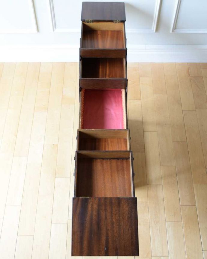 ソーイングボックス アンティーク家具 アンティーク ソーイングボックス 。中はこんな感じです。(k-2286-f)