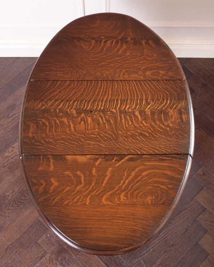 アンティークのテーブル　アンティーク家具　英国らしいアンティーク家具、スモールサイズの伸張式のゲートレッグテーブル。天板の修復には自信があります。(k-2328-f)