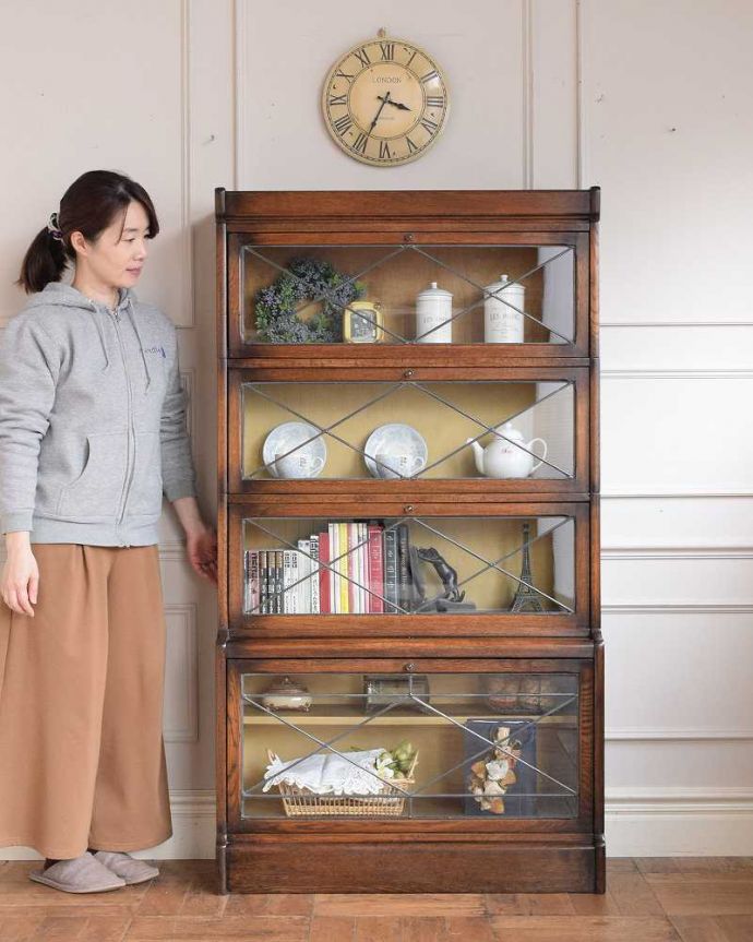 アンティークの本棚、スタッキングブックケース