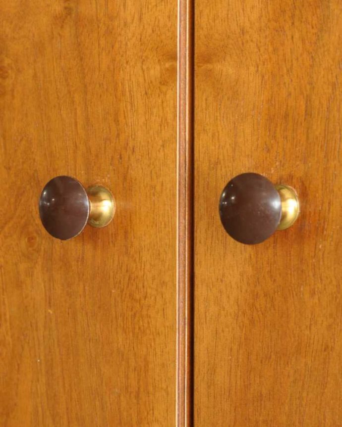 G-PLAN(Gプラン)　アンティーク家具　G-PLANから初登場！とってもめずらしいヴィンテージのワードローブ（２枚扉）。クールに決まるオシャレな取っ手取っ手のデザインもカッコいい！こんなところがアンティークらしさです。(k-2405-f)