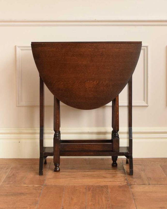 アンティークのテーブル アンティーク家具 優雅なアンティーク英国サザーランドテーブル、伸張式のゲートレッグテーブル。クルッと回転。(k-2444-f)