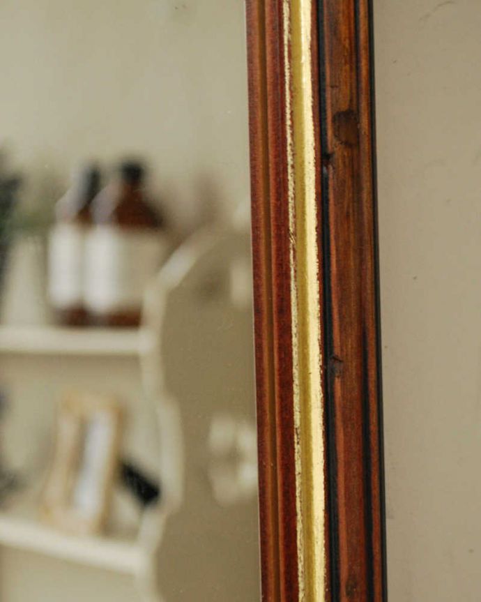 アンティーク ミラー(鏡) アンティーク雑貨 イギリスで見つけた、アンティークパブミラー(VODKA MUDSHAKE)。カッコいい木製のフレームアンティークらしい木枠のフレーム。(k-2502-z)