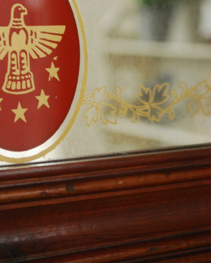 アンティーク ミラー（鏡）　アンティーク雑貨　イギリスアンティーク雑貨、STILLBROOK（スティルブルック）のパブミラー。カッコいい木製のフレームアンティークらしい木枠のフレーム。(k-2503-z)