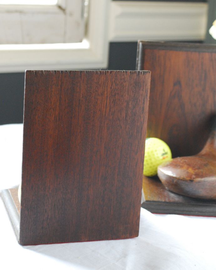 アンティーク その他の雑貨 アンティーク雑貨 木製のオシャレなアンティーク雑貨、ゴルフパットモチーフのブックエンド。きちんと修復しましたアンティークなので多少のキズ・汚れがある場合がありますがしっかり修復しました。(k-2544-z)