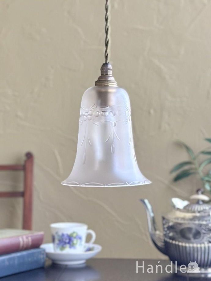 英国アンティークガラスのシェード